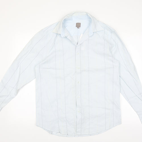 Sainsburys Mens Blue Striped   Dress Shirt Size M