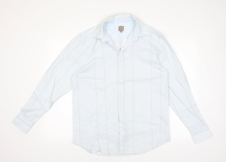 Sainsburys Mens Blue Striped Dress Shirt Size M