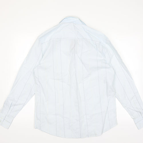 Sainsburys Mens Blue Striped   Dress Shirt Size M