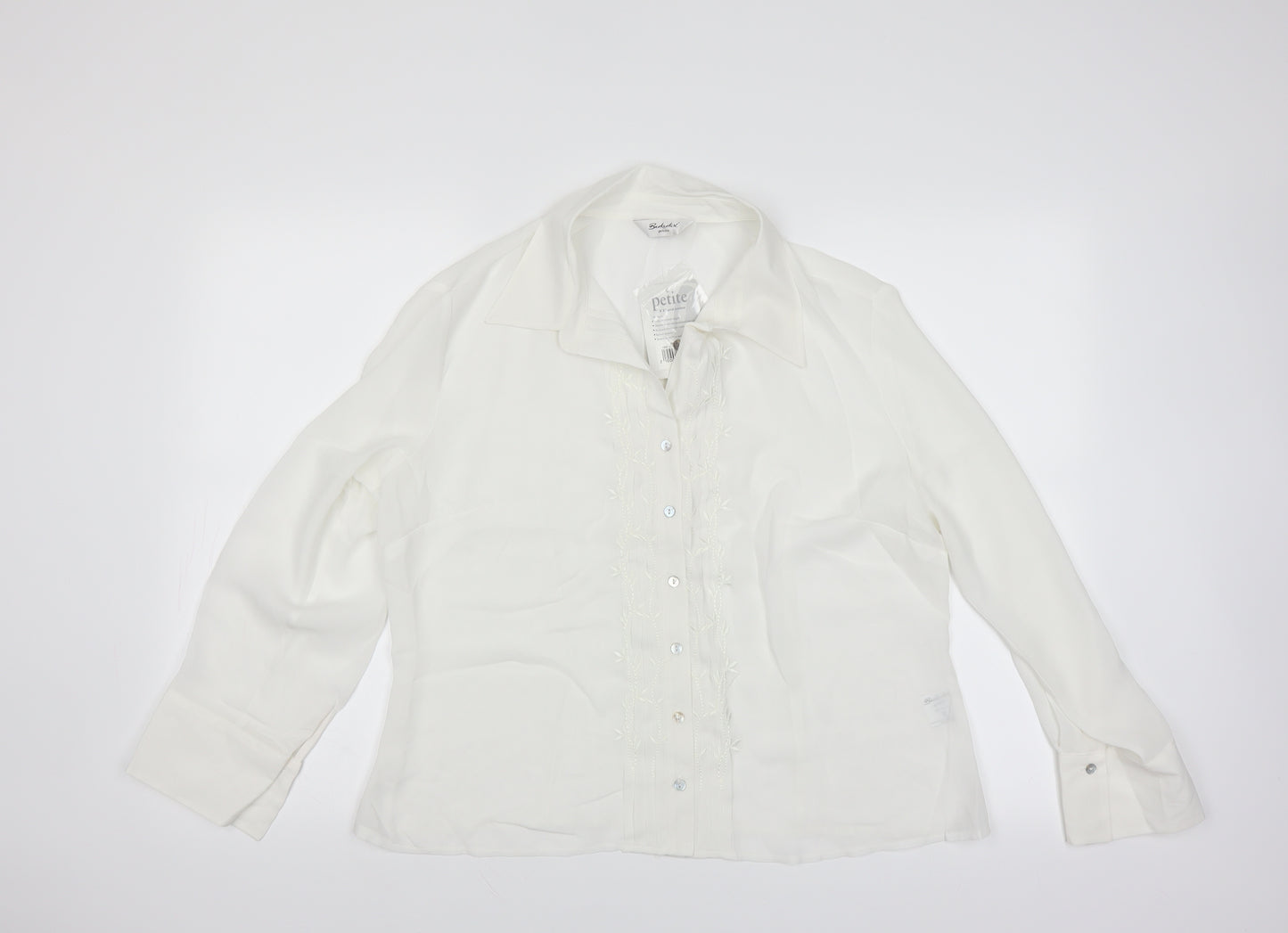 Berkertex Womens White   Basic Blouse Size 20  - Floral embroidery