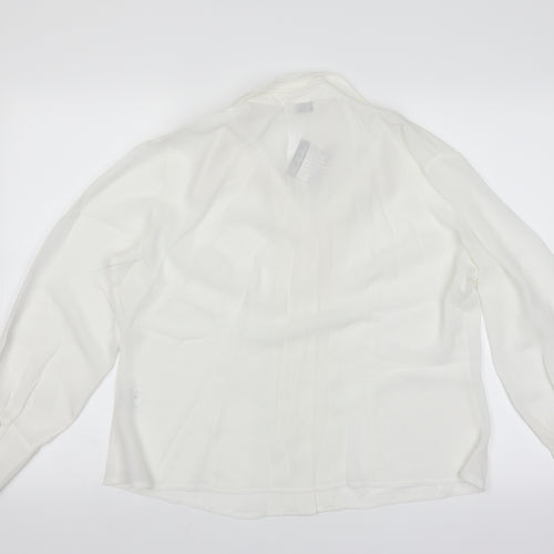 Berkertex Womens White   Basic Blouse Size 20  - Floral embroidery