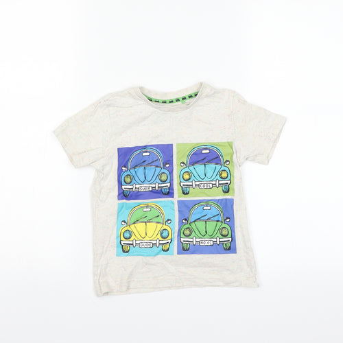 Sainsburys Boys Beige   Basic T-Shirt Size 2-3 Years  - cars