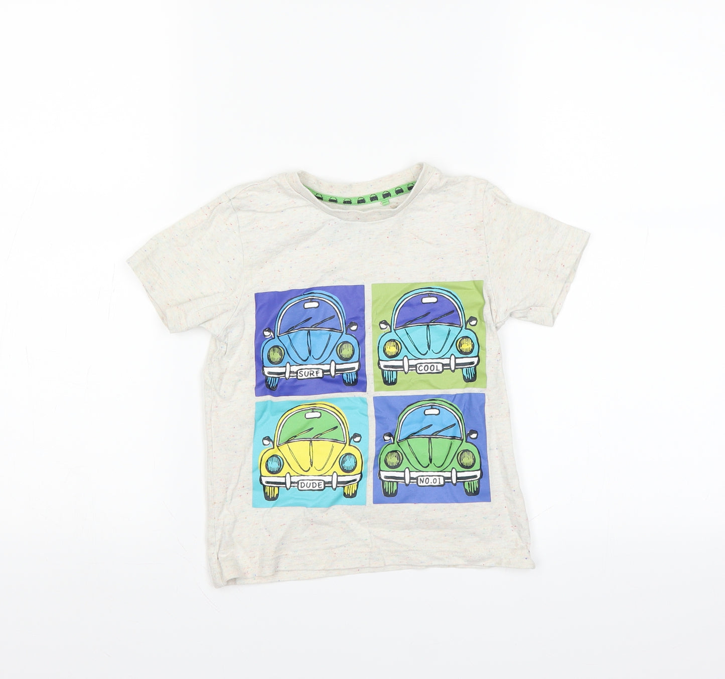 Sainsburys Boys Beige   Basic T-Shirt Size 2-3 Years  - cars