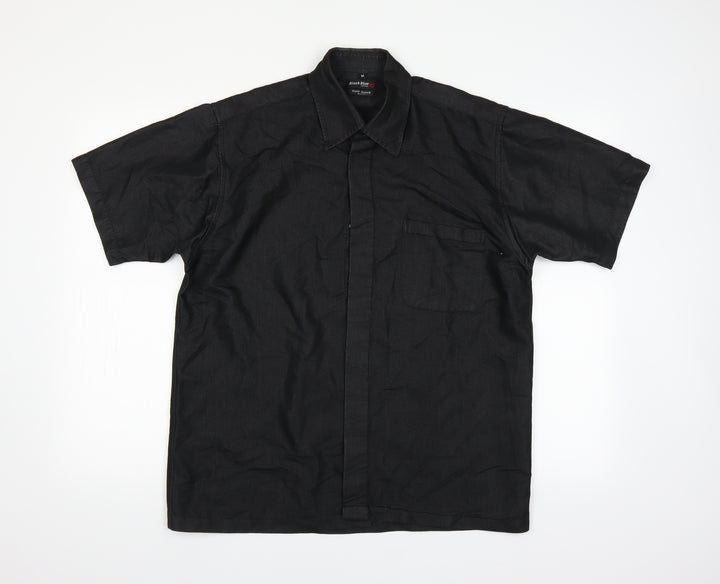 Black Blue Mens Black    Button-Up Size M