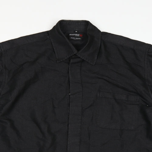 Black Blue Mens Black    Button-Up Size M