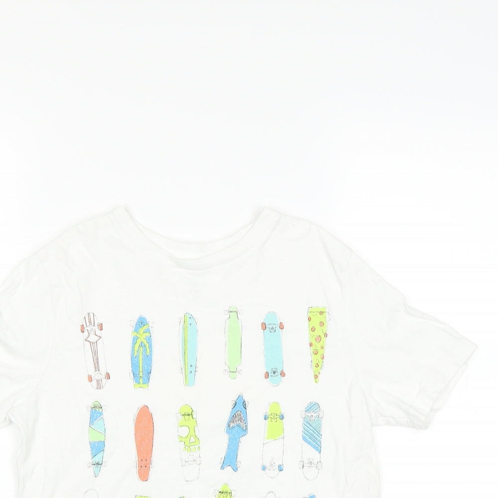 Gap Kids Boys White   Basic T-Shirt Size 8 Years  - Skateboard