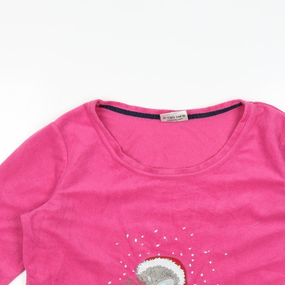 ME TO YOU Womens Pink Solid  Top Pyjama Top Size 12
