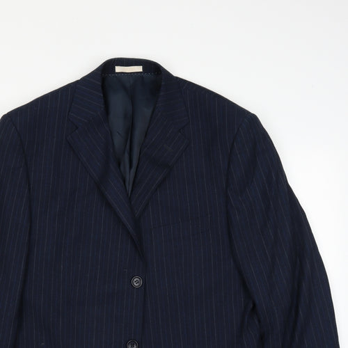 Greenwoods Mens Blue Striped  Jacket Suit Jacket Size 40