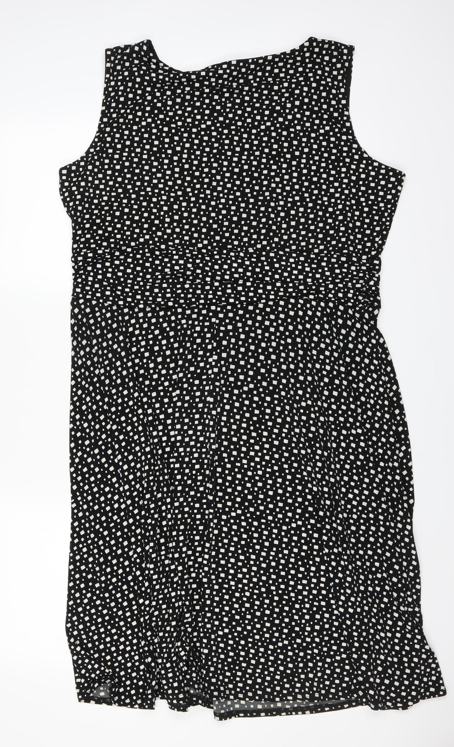 Linea Womens Black Geometric  Fit & Flare  Size 18