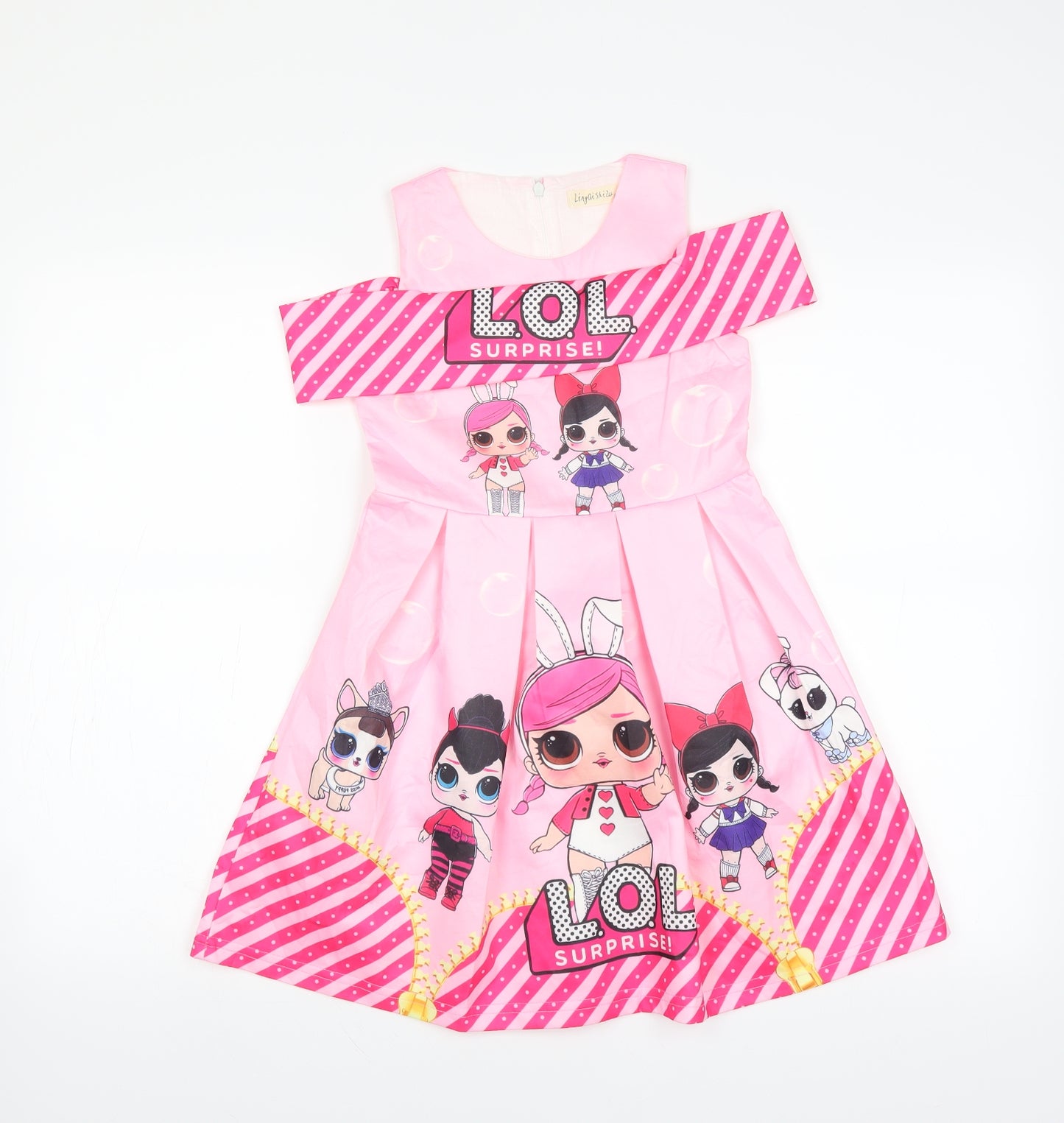 Preworn Girls Pink   Fit & Flare  Size 8-9 Years  - LOL Surprise! Dolls