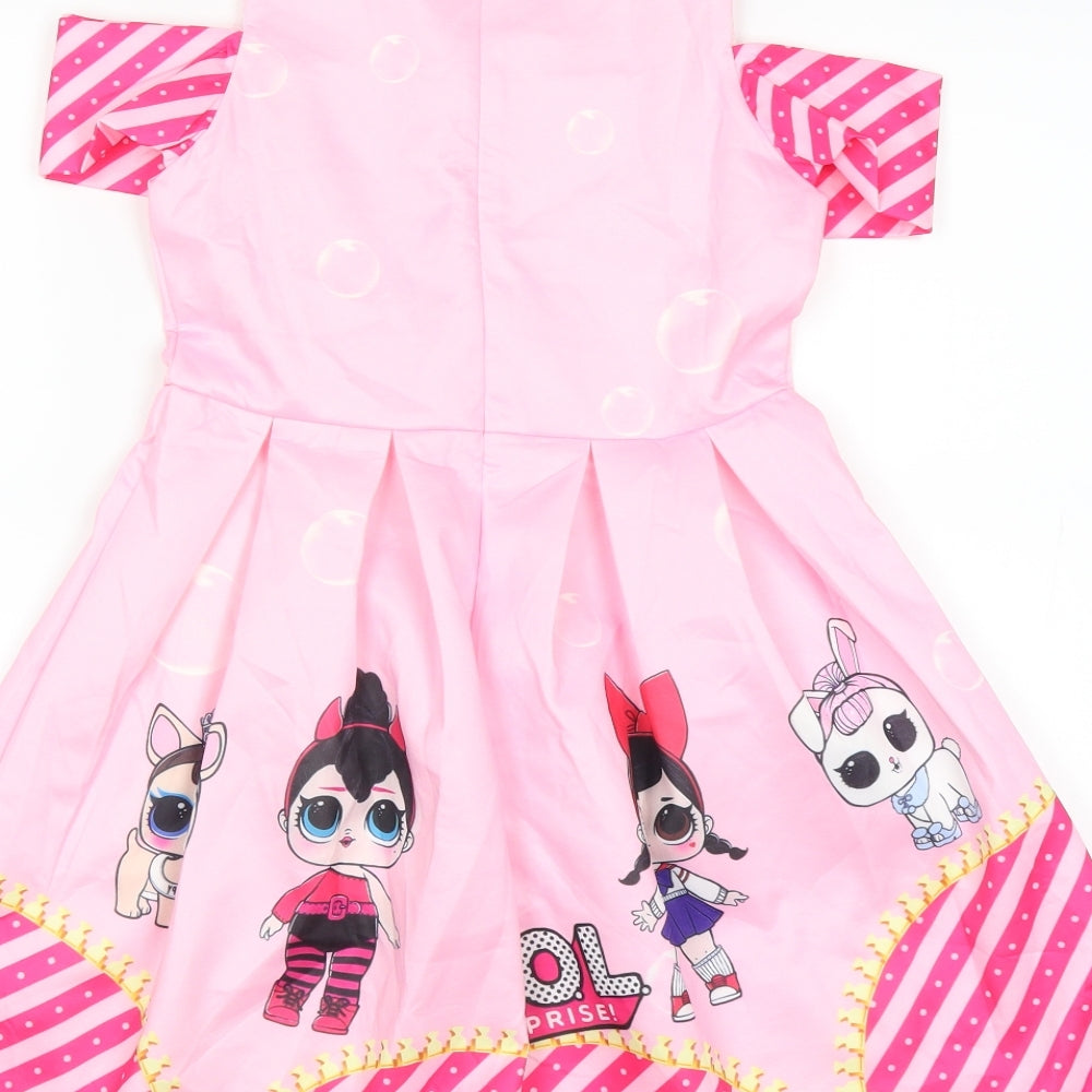Preworn Girls Pink   Fit & Flare  Size 8-9 Years  - LOL Surprise! Dolls