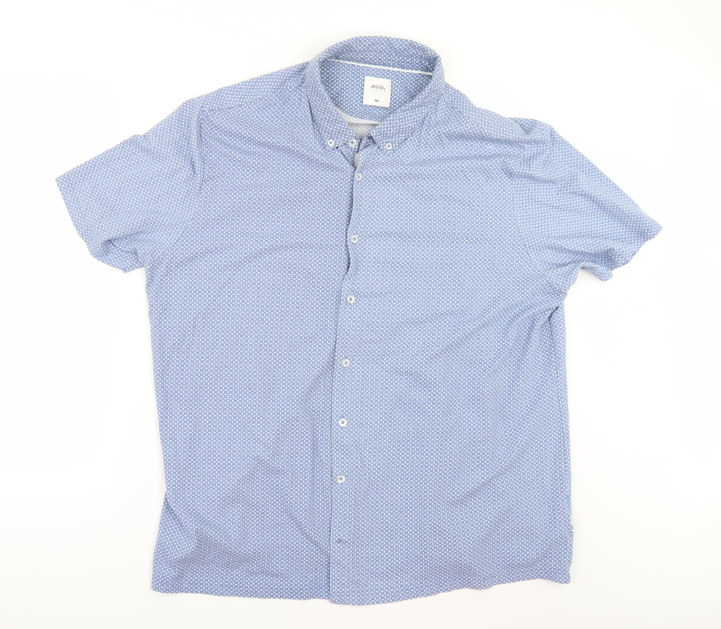 Burton Mens Blue Check   Button-Up Size 2XL