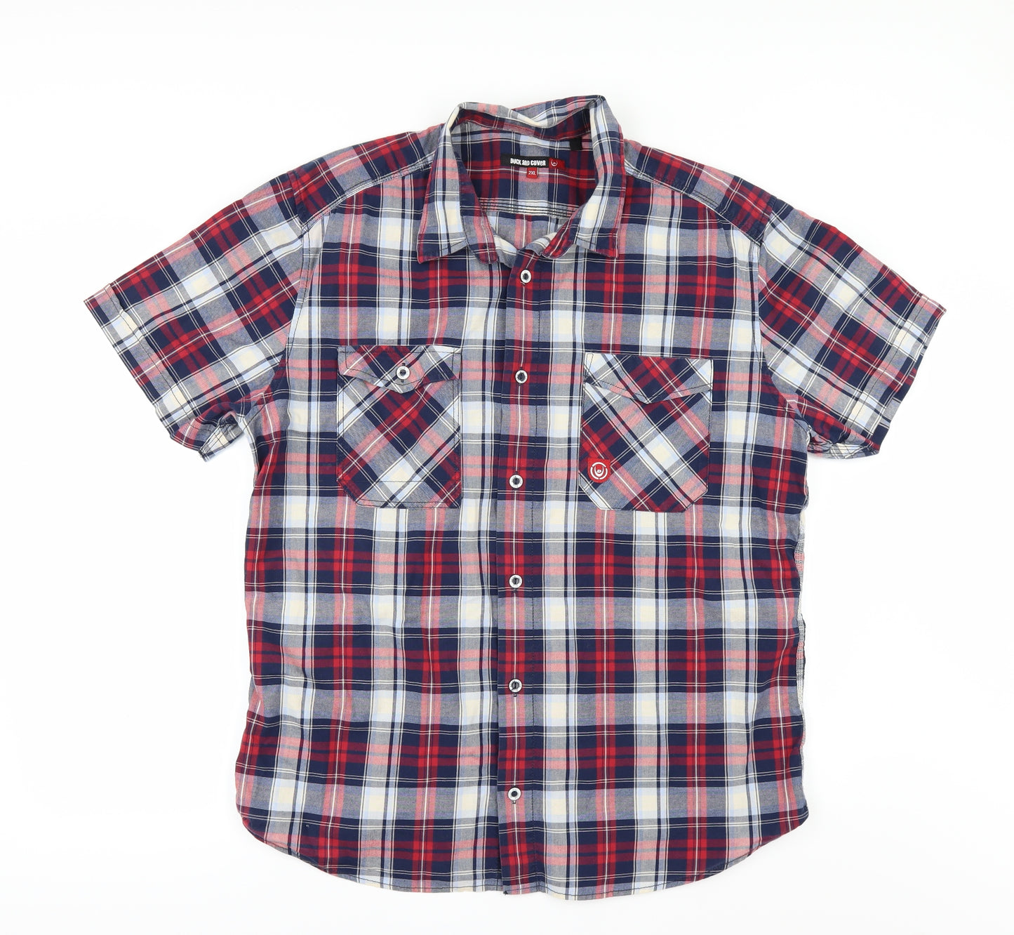 Duck and Cover Mens Blue Check   Button-Up Size 2XL