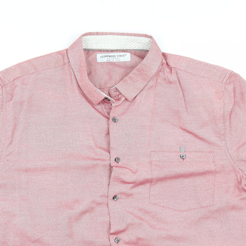 Cedar Wood State Mens Red    Button-Up Size 2XL