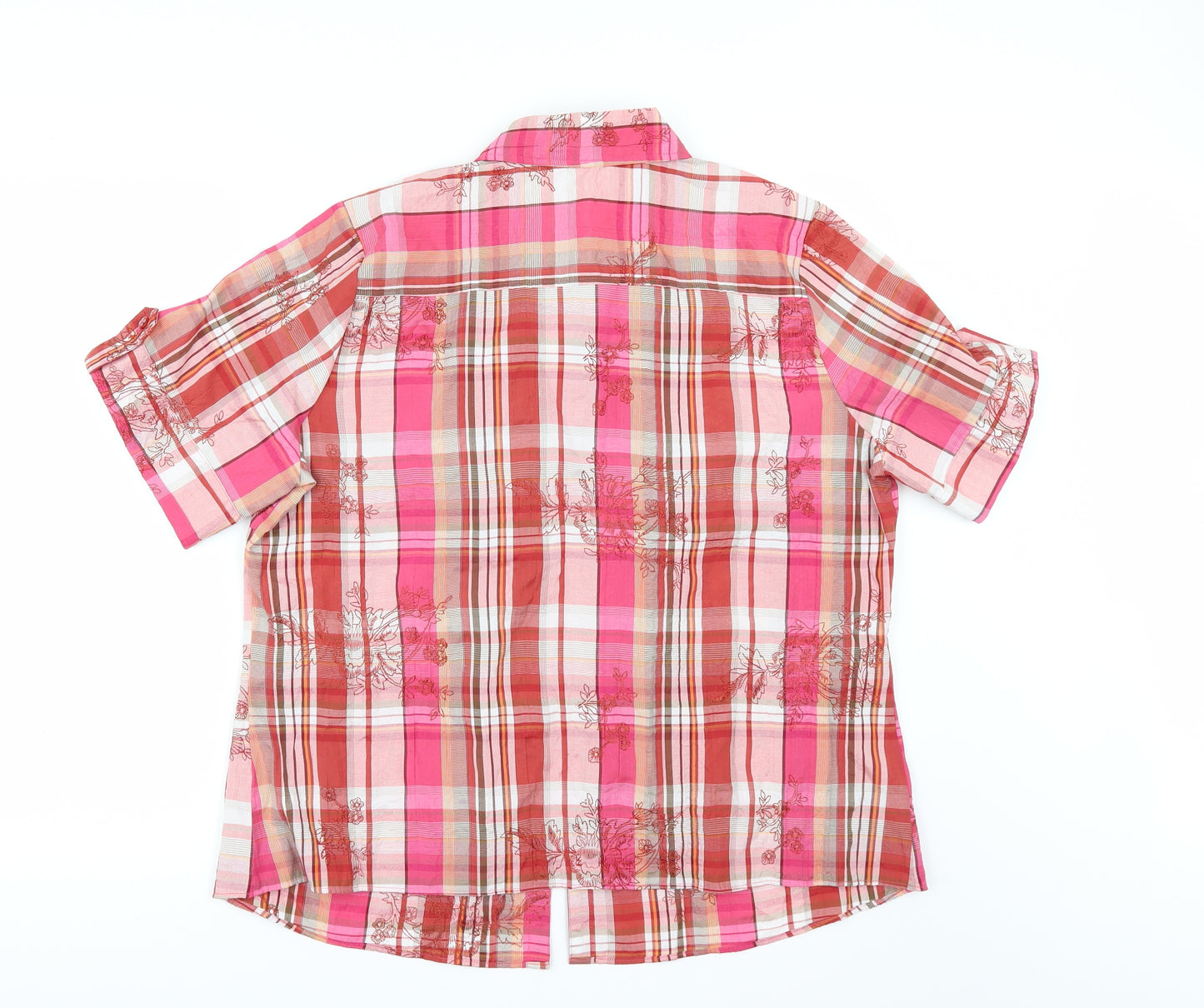 Marks and Spencer Womens Multicoloured Check  Basic Button-Up Size 18