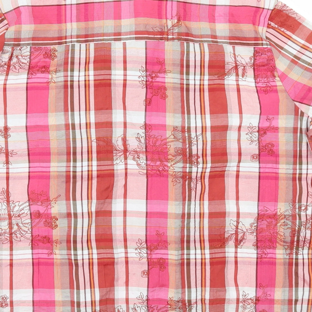 Marks and Spencer Womens Multicoloured Check  Basic Button-Up Size 18