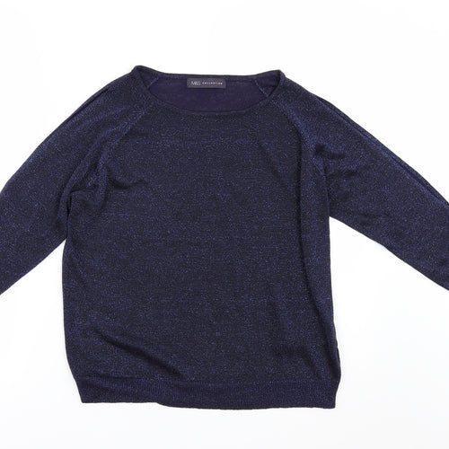Marks and Spencer Womens Blue   Pullover Jumper Size 8  - Cold shoulder