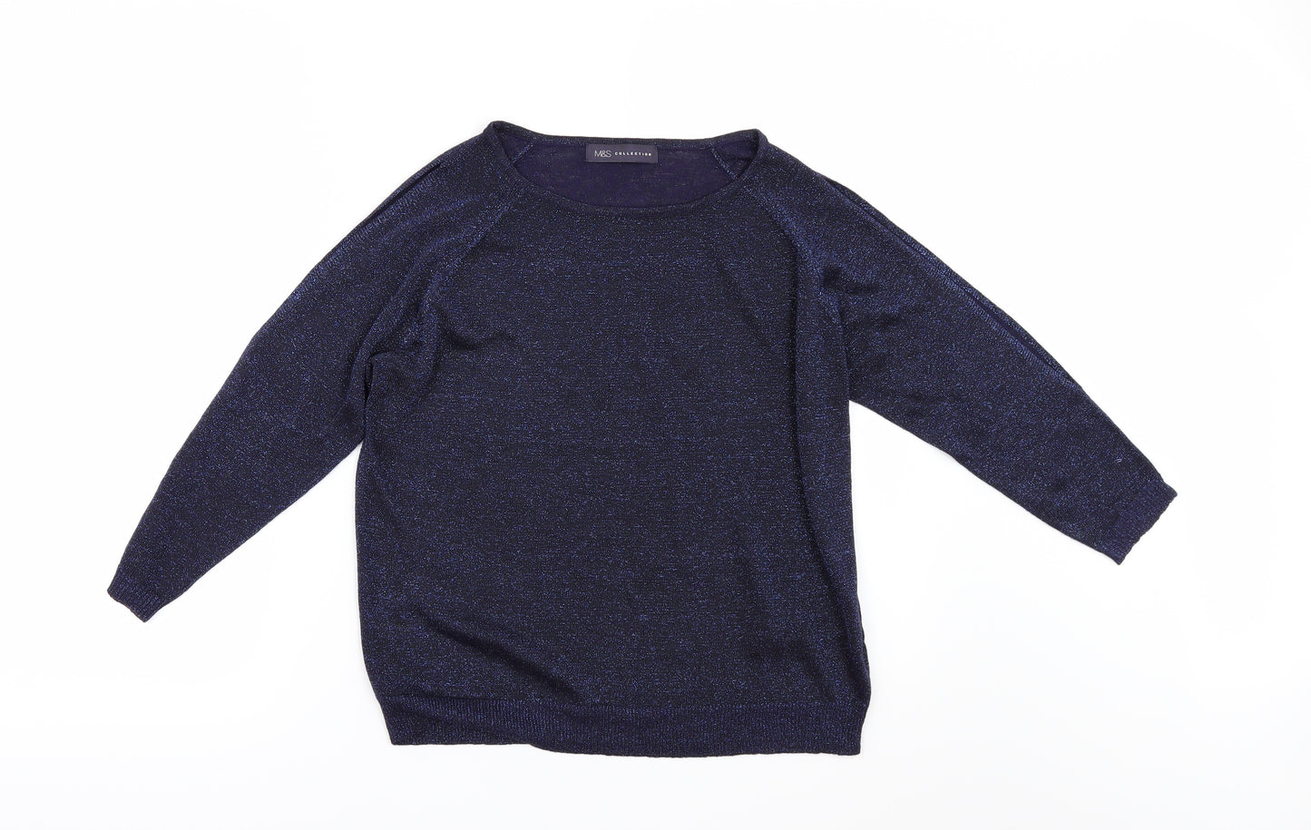 Marks and Spencer Womens Blue   Pullover Jumper Size 8  - Cold shoulder