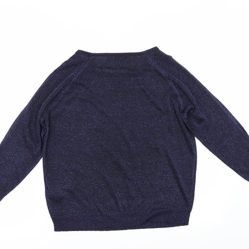 Marks and Spencer Womens Blue   Pullover Jumper Size 8  - Cold shoulder