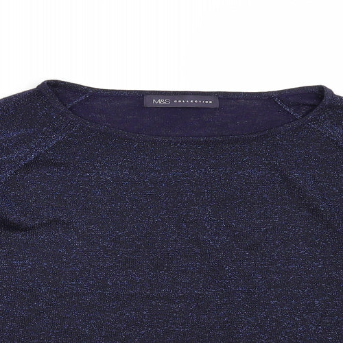 Marks and Spencer Womens Blue   Pullover Jumper Size 8  - Cold shoulder