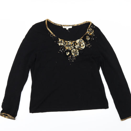 PHILIPPE CARAT Womens Black   Pullover Jumper Size 2XL