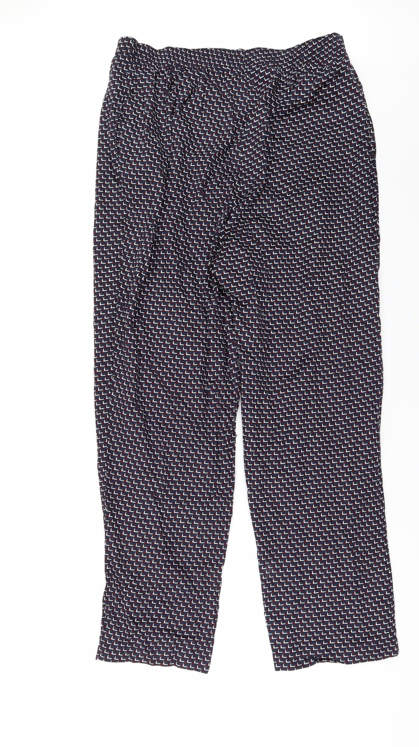 Marks and Spencer Mens Blue Geometric   Pyjama Pants Size L  - 41 IN WAIST