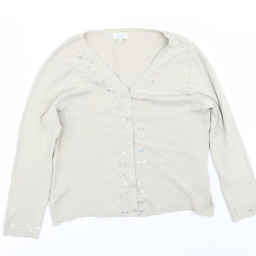 Klass Womens Beige   Cardigan Jumper Size L