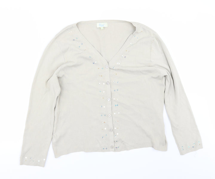 Klass Womens Beige   Cardigan Jumper Size L