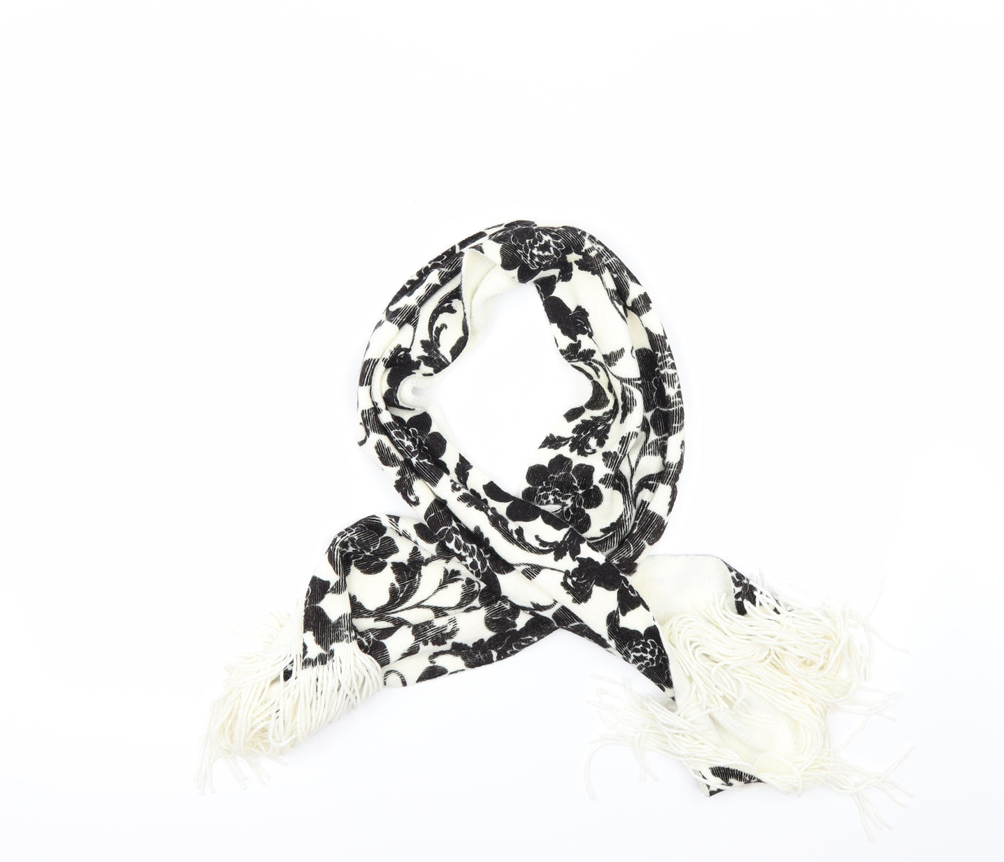 Preworn Womens Ivory Floral   Scarf