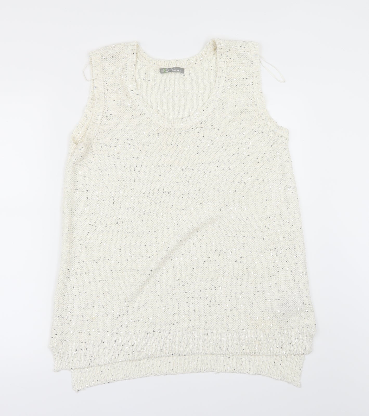 Marks and Spencer Womens Ivory   Pullover Jumper Size 14