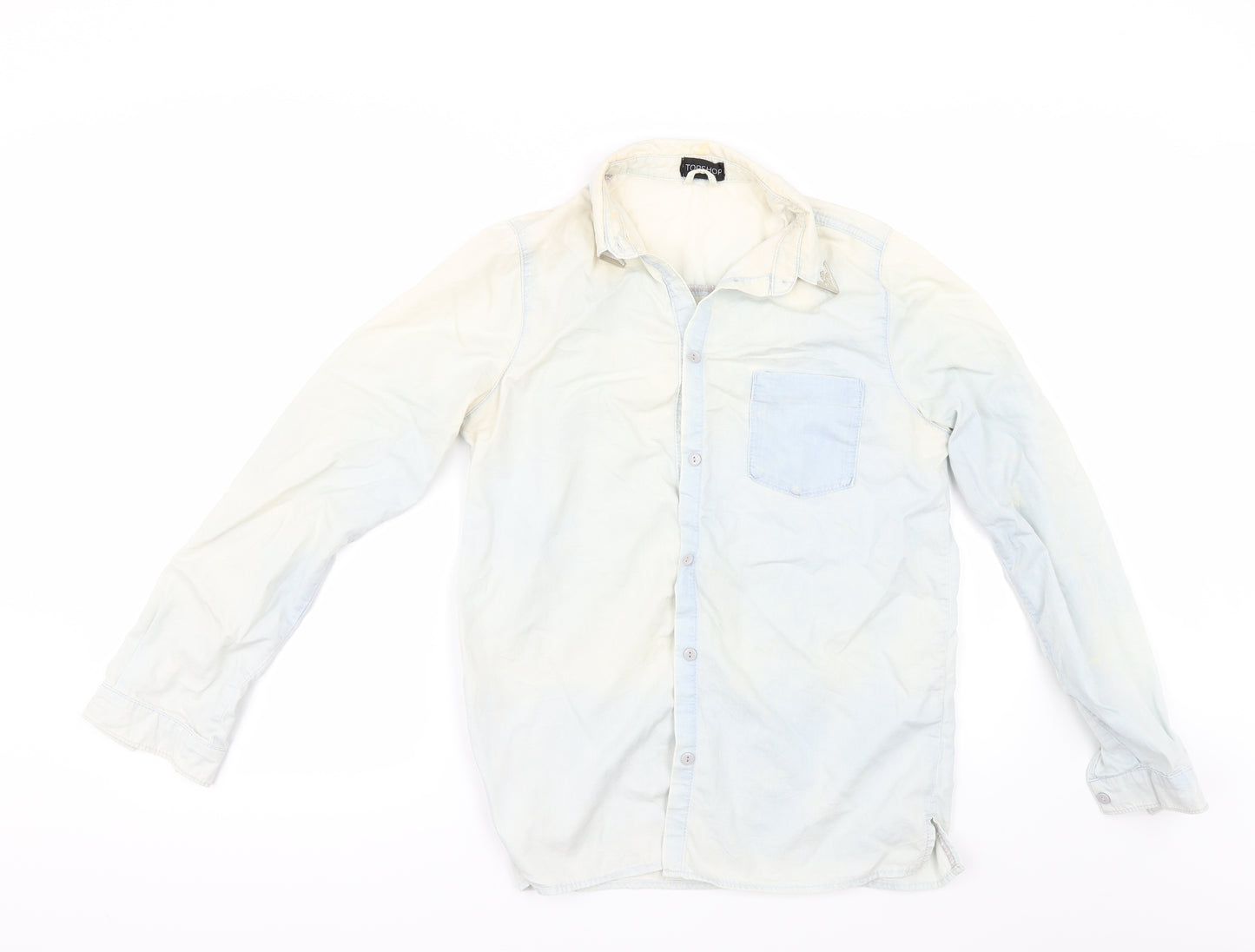 Topshop Womens Blue  Denim Tunic Button-Up Size 8