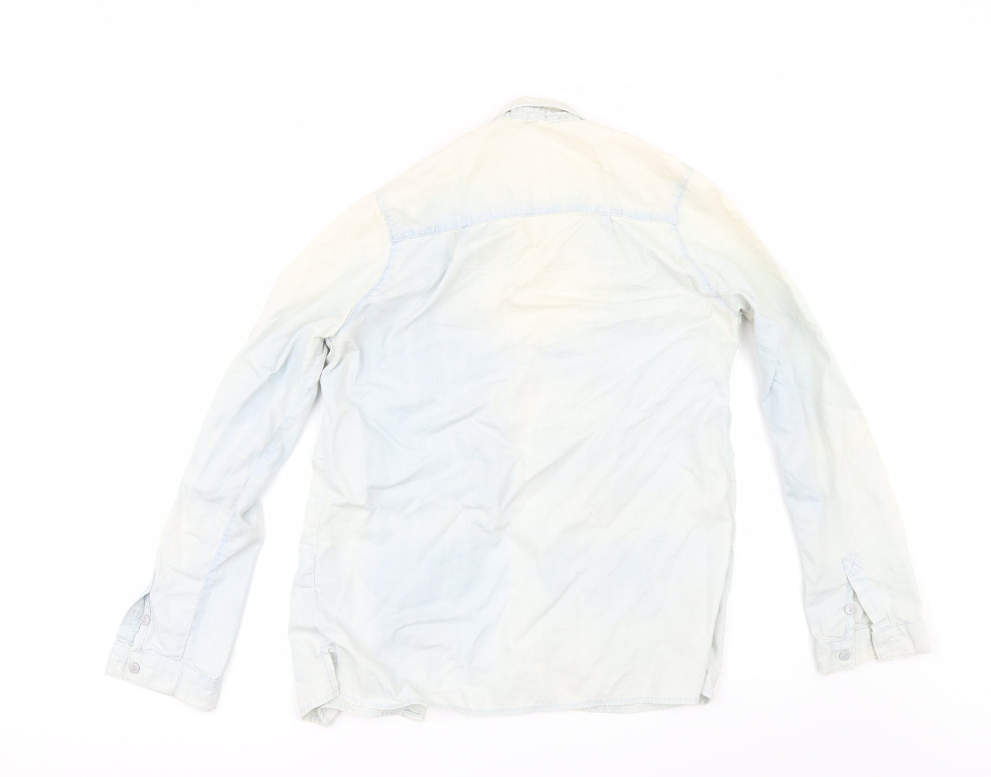 Topshop Womens Blue  Denim Tunic Button-Up Size 8