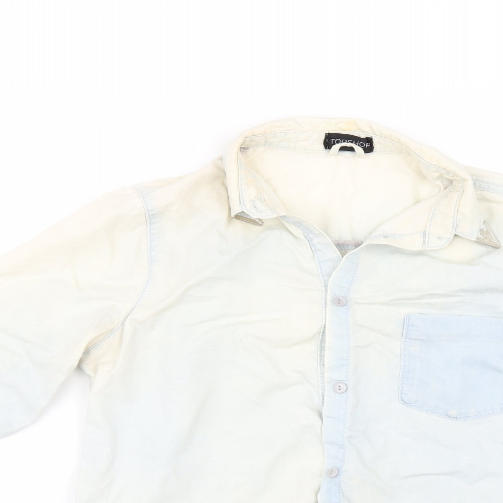 Topshop Womens Blue  Denim Tunic Button-Up Size 8