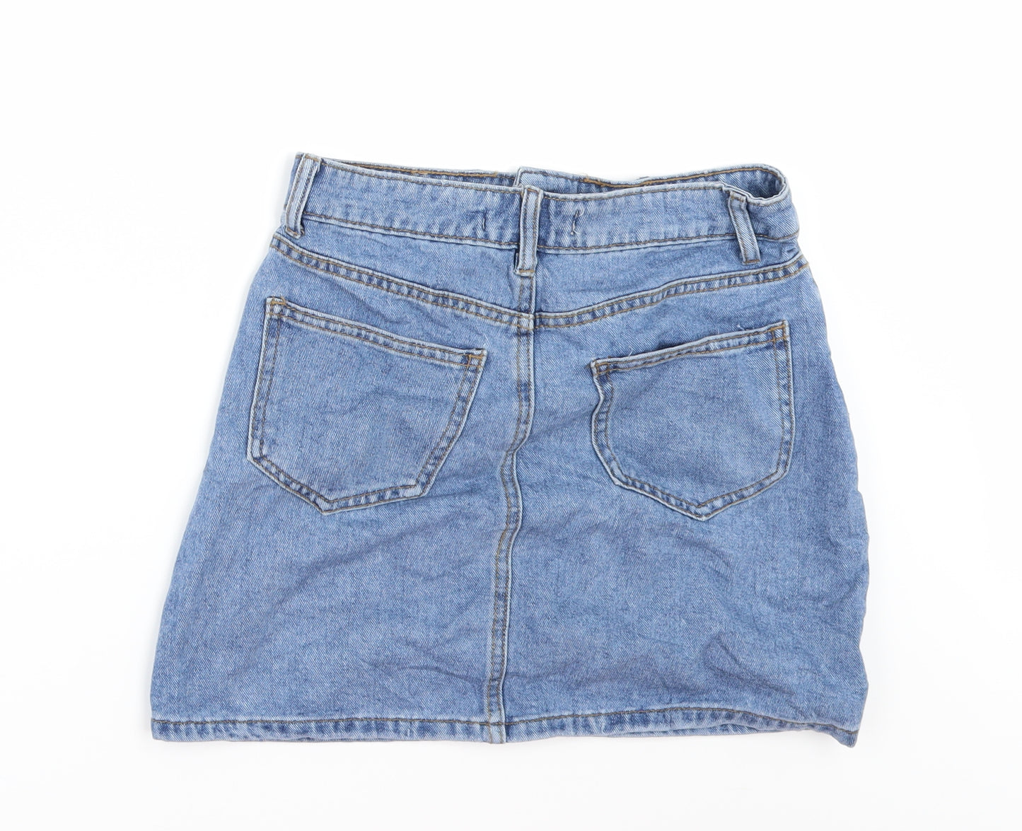 Denim & Co. Womens Black  Denim Mini Skort Size 8
