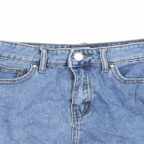 Denim & Co. Womens Black  Denim Mini Skort Size 8