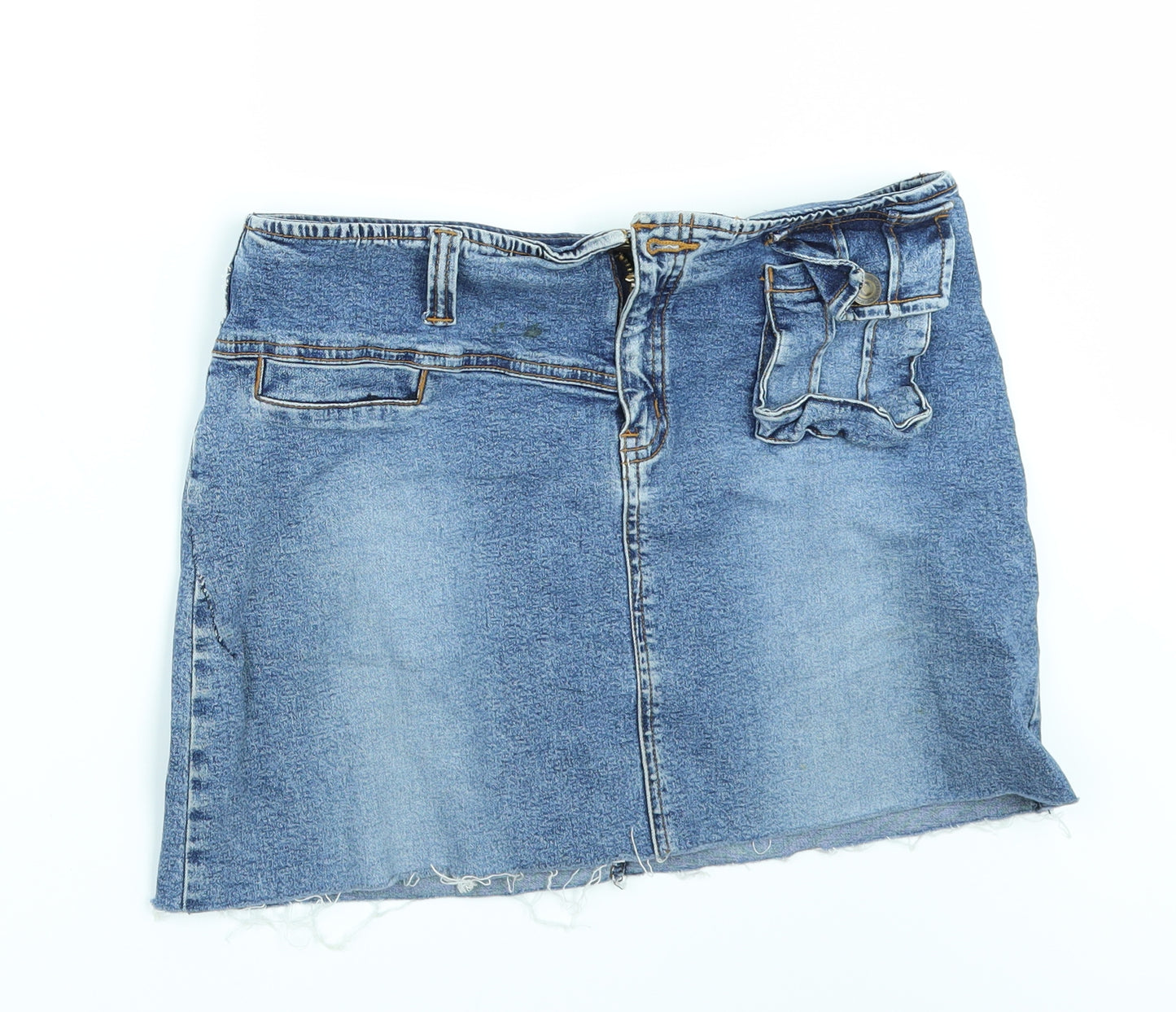 Bay Trading Womens Blue  Denim Mini Skirt Size 12
