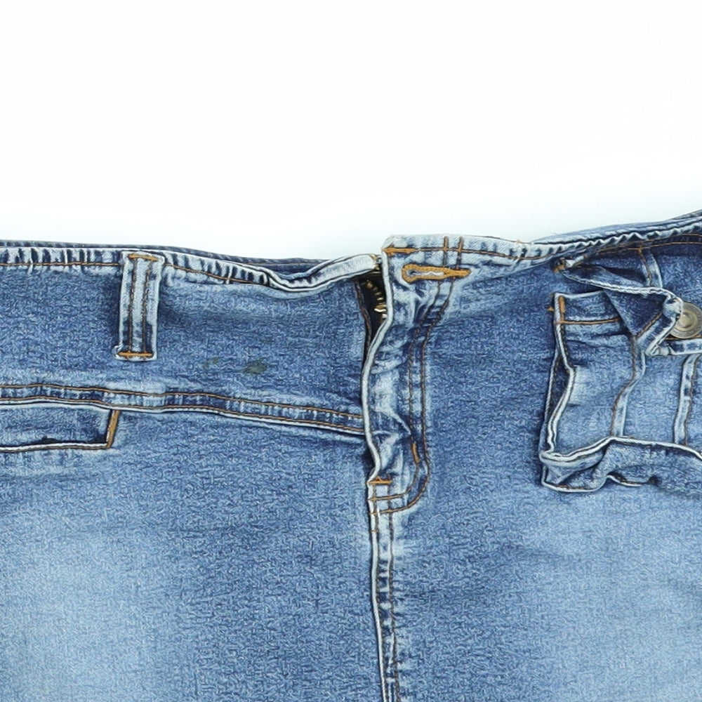 Bay Trading Womens Blue  Denim Mini Skirt Size 12