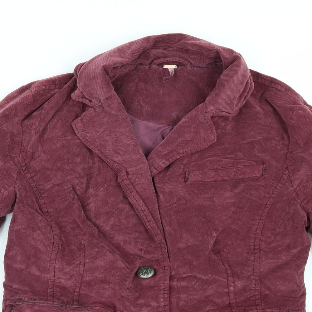 Free People Womens Red  Corduroy Jacket  Size S