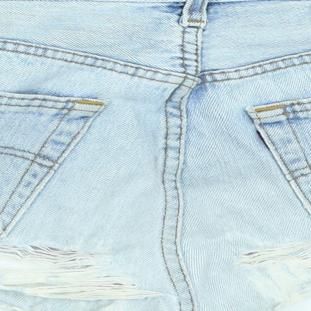 Levi's Womens Blue  Denim Hot Pants Shorts Size 32 - Customised Cropped