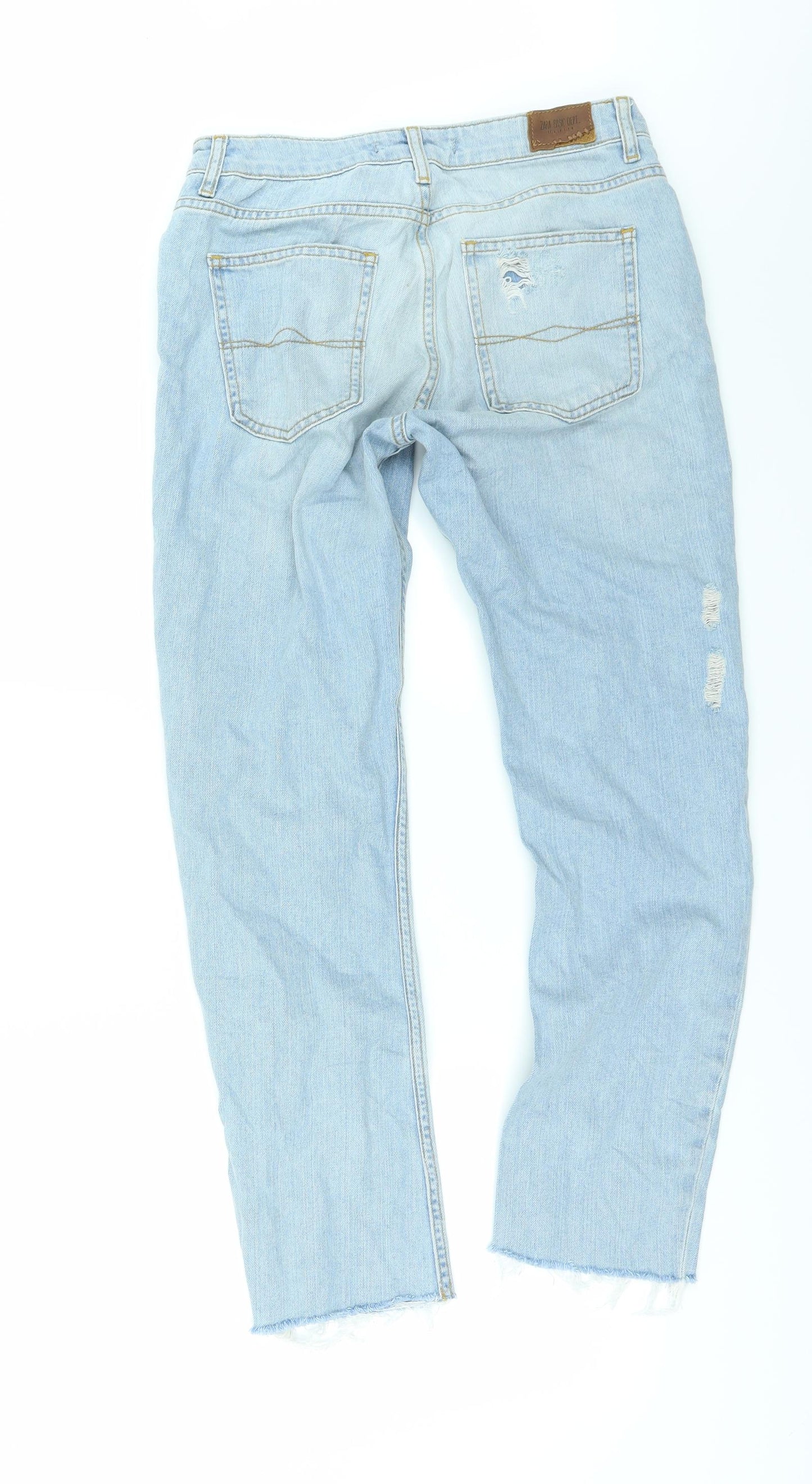 Zara Womens Blue  Denim Straight Jeans Size 6 L28 in