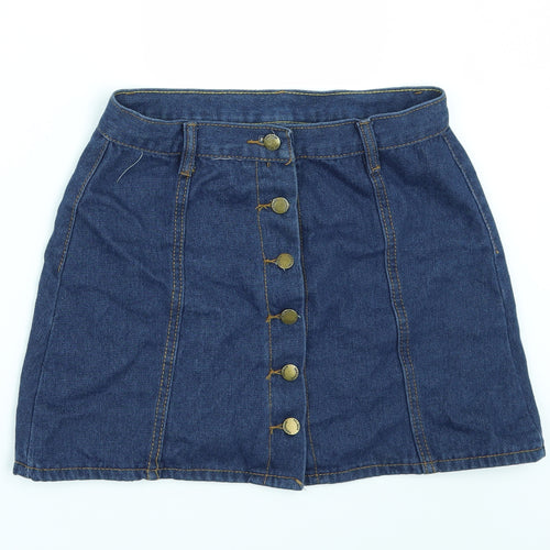 Preworn Womens Blue  Denim Mini Skirt One Size