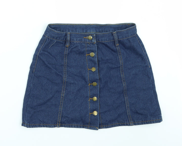 Preworn Womens Blue  Denim Mini Skirt One Size