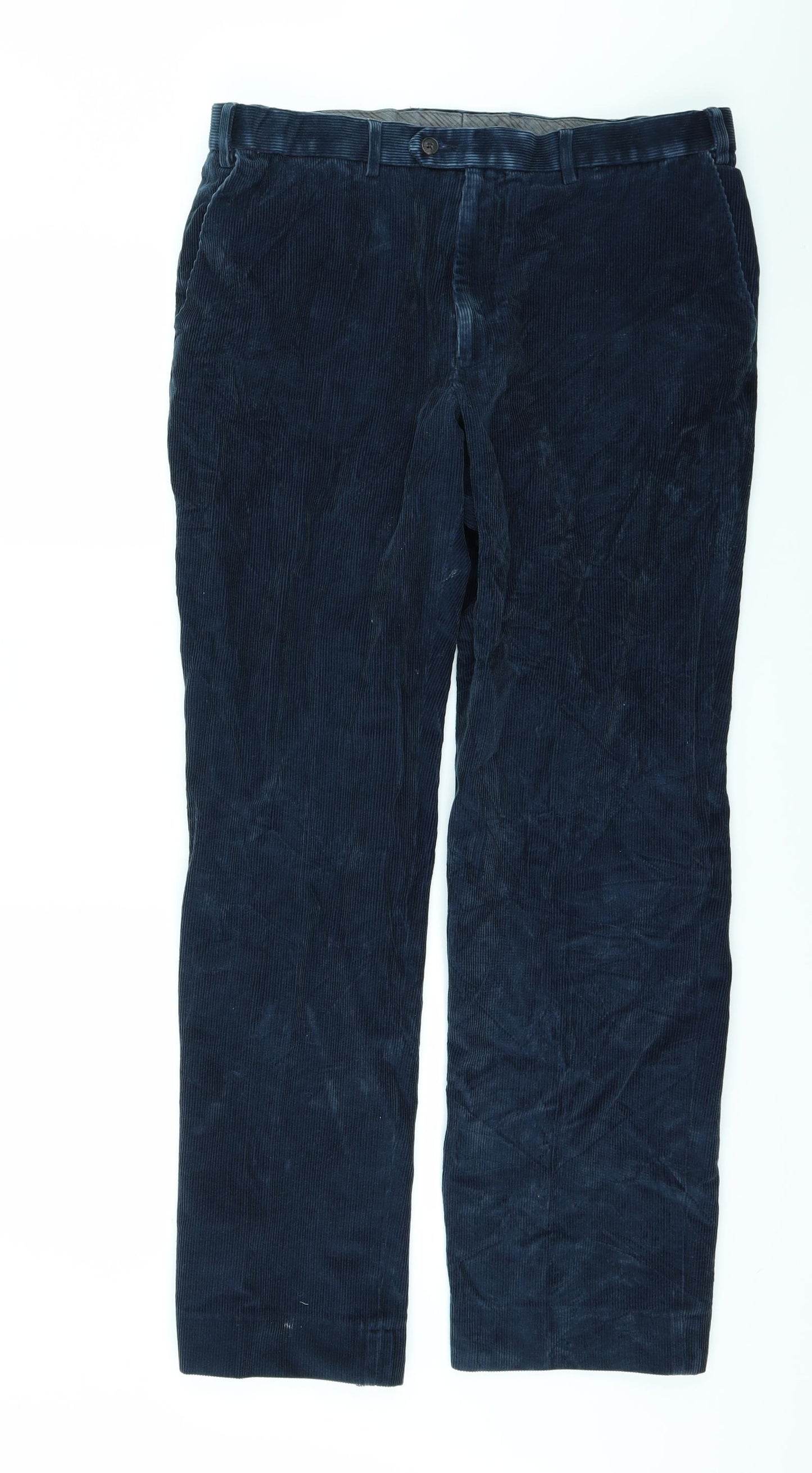 Marks and Spencer Mens Blue  Corduroy Straight Jeans Size 38 L31 in