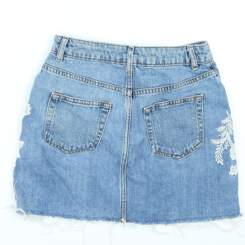 Topshop Womens Black  Denim Mini Skirt Size 8