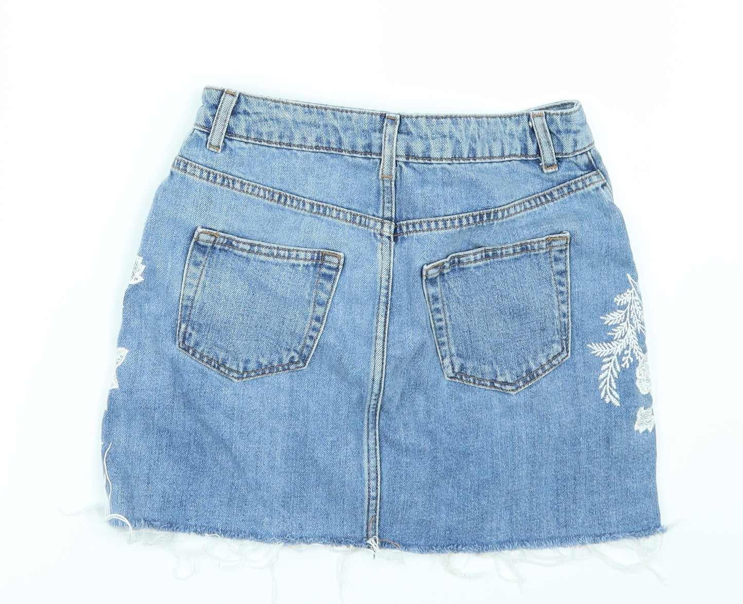 Topshop Womens Black  Denim Mini Skirt Size 8