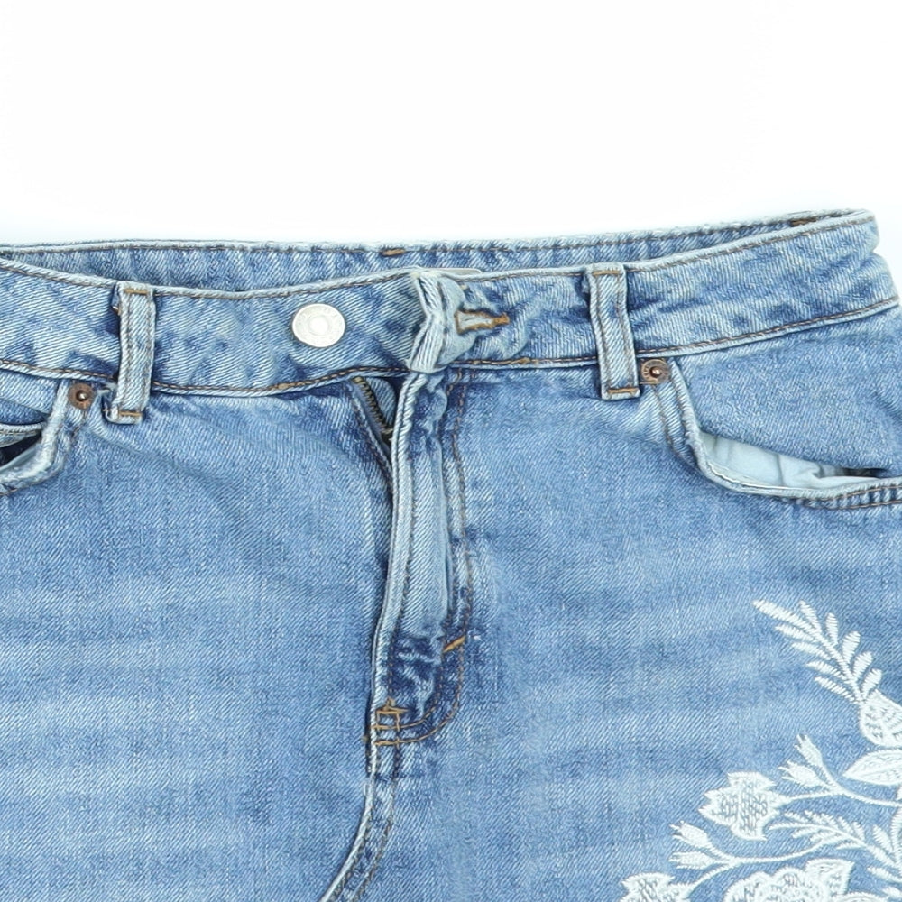 Topshop Womens Black  Denim Mini Skirt Size 8