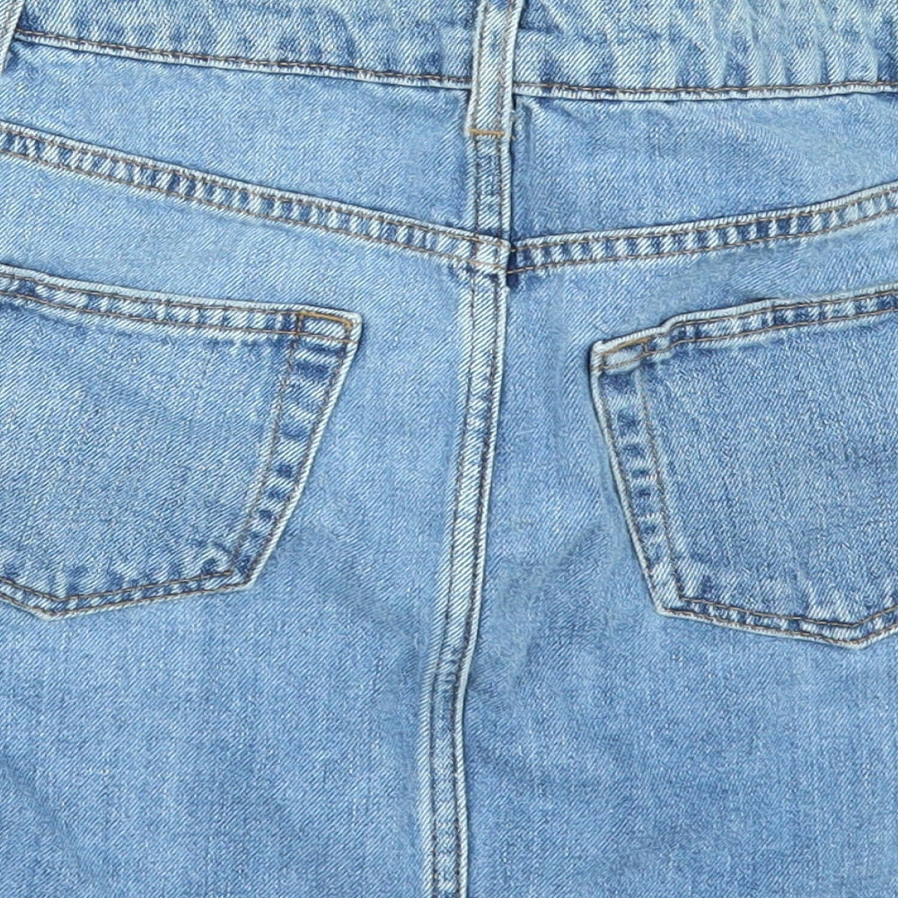 Topshop Womens Black  Denim Mini Skirt Size 8