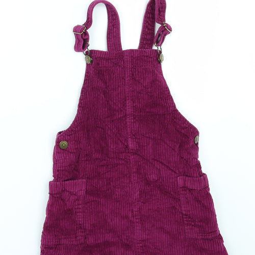John Lewis Girls Red  Corduroy Pinafore/Dungaree Dress  Size 6 Years