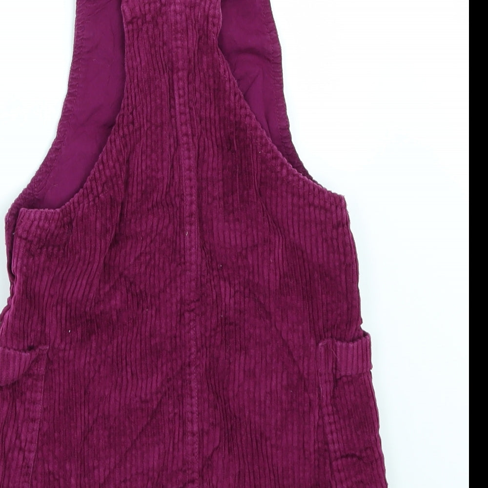 John Lewis Girls Red  Corduroy Pinafore/Dungaree Dress  Size 6 Years