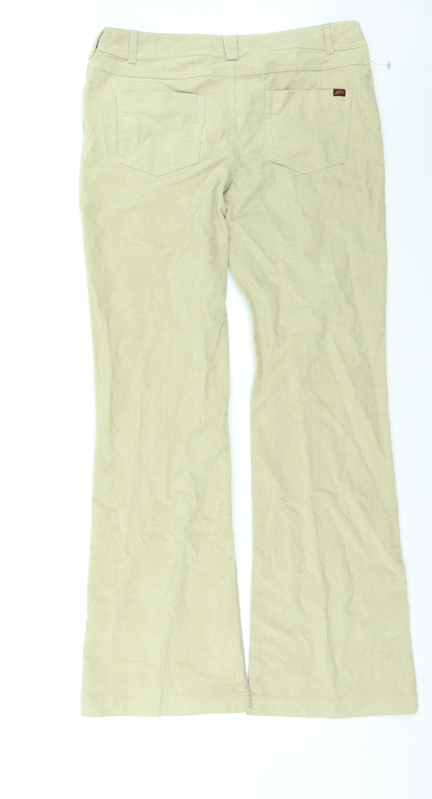 Oasis Womens Beige  Corduroy Flared Jeans Size 14 L33 in